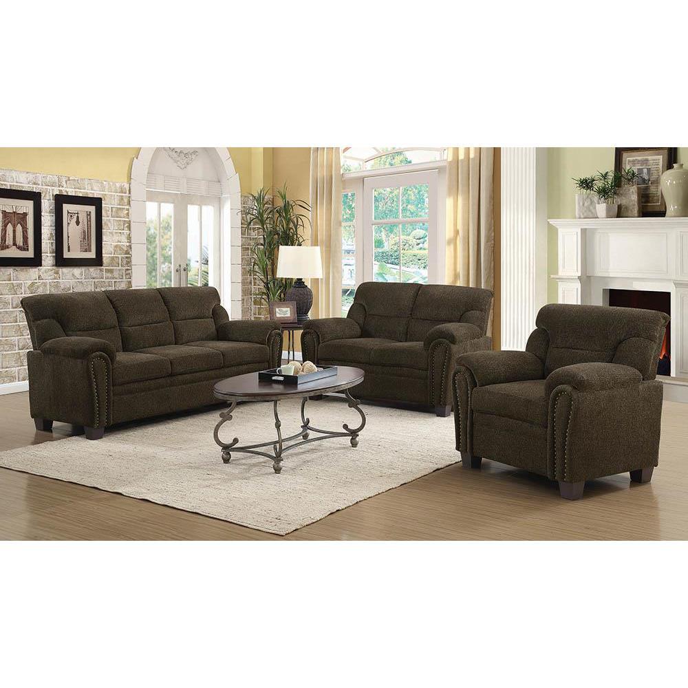 Decorative nailhead detailing and a plush multi-tonal chenille fabricUltra-plush, padded arms, back, and headrest offer luxurious comfortSupportive and durable pocket coil seatsSmall scale seating, perfect for apartments and condosSturdy and supportive ki