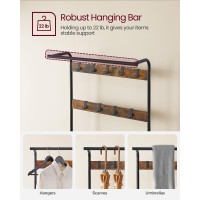 Vasagle Coat Rack, Hall Tree With Shoe Bench For Entryway, Entryway Bench With Coat Rack, 4-In-1, With 9 Removable Hooks, A Hanging Rod, 13.3 X 28.3 X 72.1 Inches, Rustic Brown And Black Uhsr40B