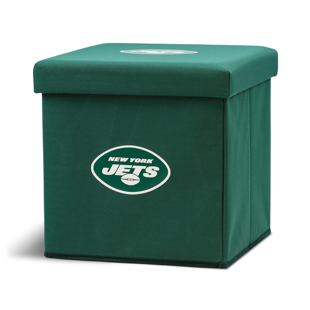 Franklin Sports Nfl New York Jets Storage Ottoman With Detachable Lid 14 X 14 X 14 - Inch