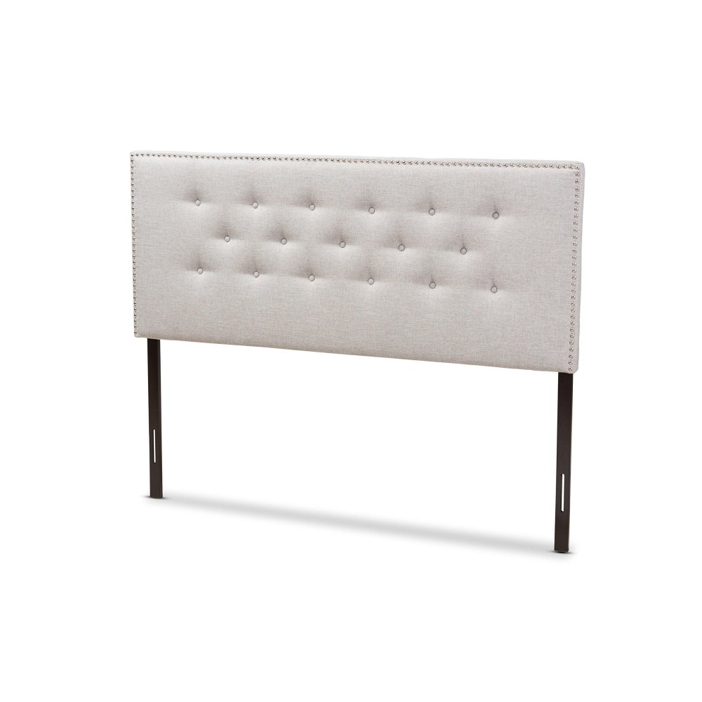 Baxton Studio Windsor Modern And Contemporary Greyish Beige Fabric Upholstered King Size Headboard