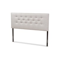 Baxton Studio Windsor Modern And Contemporary Greyish Beige Fabric Upholstered King Size Headboard