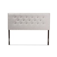 Baxton Studio Windsor Modern And Contemporary Greyish Beige Fabric Upholstered King Size Headboard