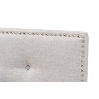 Baxton Studio Windsor Modern And Contemporary Greyish Beige Fabric Upholstered King Size Headboard