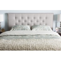 Baxton Studio Windsor Modern And Contemporary Greyish Beige Fabric Upholstered King Size Headboard