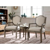 Best Master Kourtney 3Piece Wood and Fabric Living Room Set in Antique Natural