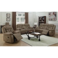 Higgins Pillow Top Arm Motion Loveseat with Console Tan