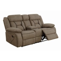 Higgins Pillow Top Arm Motion Loveseat with Console Tan