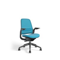Steelcase Series 1 Office Chair - Ergonomic Work Chair With Wheels For Carpet - Helps Support Productivity - Weight-Activated Controls, Back Supports & Arm Support - Easy Assembly - Blue Jay
