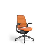 Steelcase Series 1 Office Chair - Ergonomic Work Chair With Wheels For Hard Flooring - Helps Support Productivity - Weight-Activated Controls, Back Supports & Arm Support - Easy Assembly - Tangerine