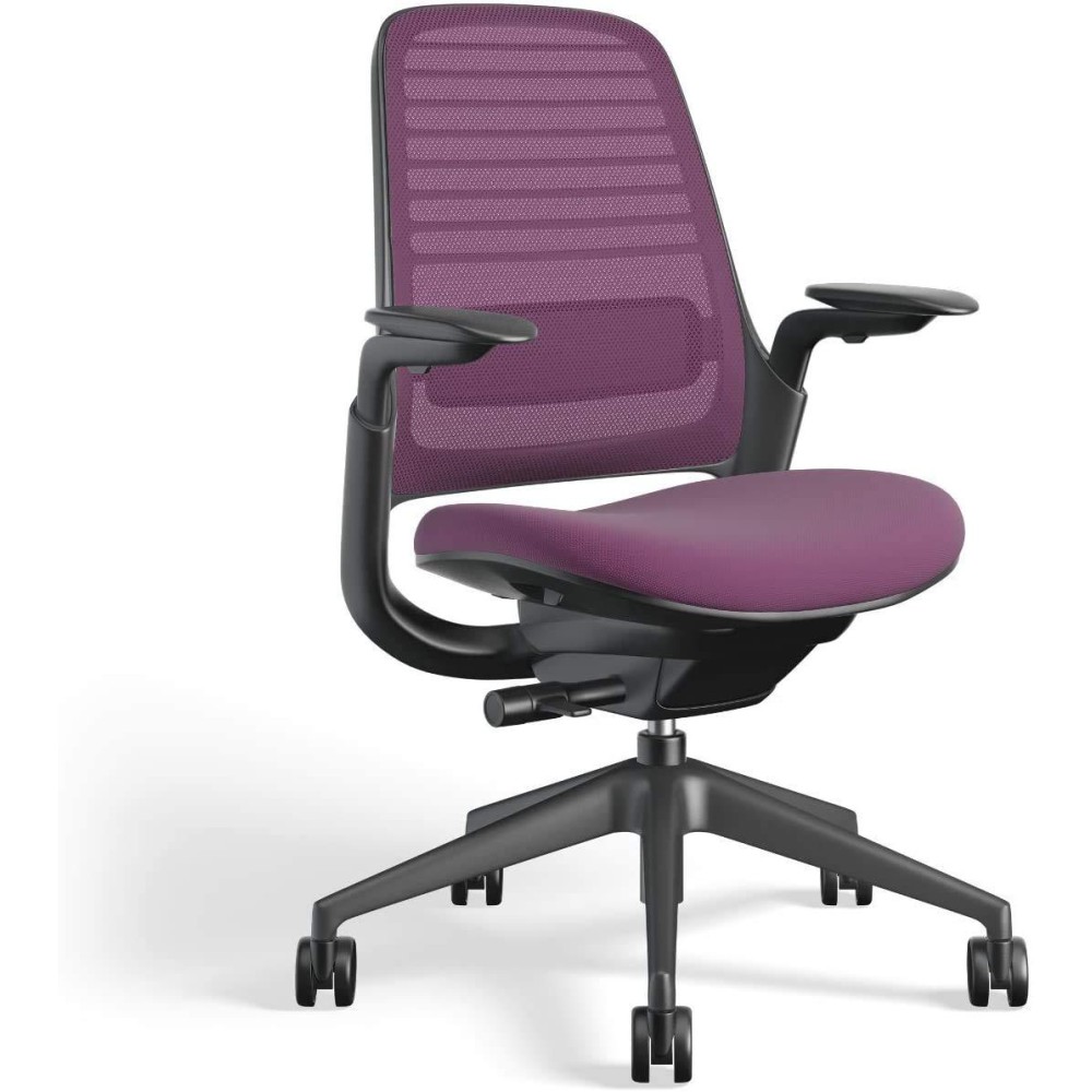 Steelcase Series 1 Office Chair - Ergonomic Work Chair With Wheels For Carpet - Helps Support Productivity - Weight-Activated Controls, Back Supports & Arm Support - Easy Assembly - Concord