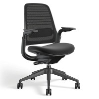 Steelcase Series 1 Office Chair - Ergonomic Work Chair With Wheels For Carpet - Helps Support Productivity - Weight-Activated Controls, Back Supports & Arm Support - Easy Assembly - Licorice Cogent