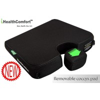 Ihealthcomfort Portable Wedge Cushion Memory Foam Office Chair Pad Tailbone Stress Pain Relief Car Truck Seat Cushion (16X13.7Inches)