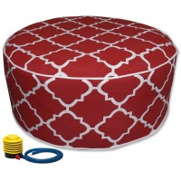 Kozyard Inflatable Stool Ottoman Used For Indoor Or Outdoor, Kids Or Adults, Camping Or Home(Red)