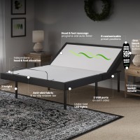 Ghostbed Adjustable Bed Frame & Power Base With Wireless Remote - Zero Gravity & Massage Settings, Usb Ports, Twin Xl