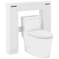 Giantex Over The Toilet Storage Cabinet With 2 Doors And Adjustable Shelves, Space-Saving Rack Bathroom Shelf With Paper Holder, Freestanding Bathroom Storage Over The Toilet For Small Space, White