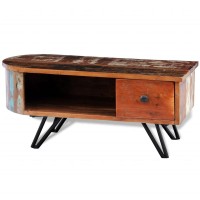 vidaXL Coffee Table with Iron Pin Legs Solid Reclaimed Wood 241642