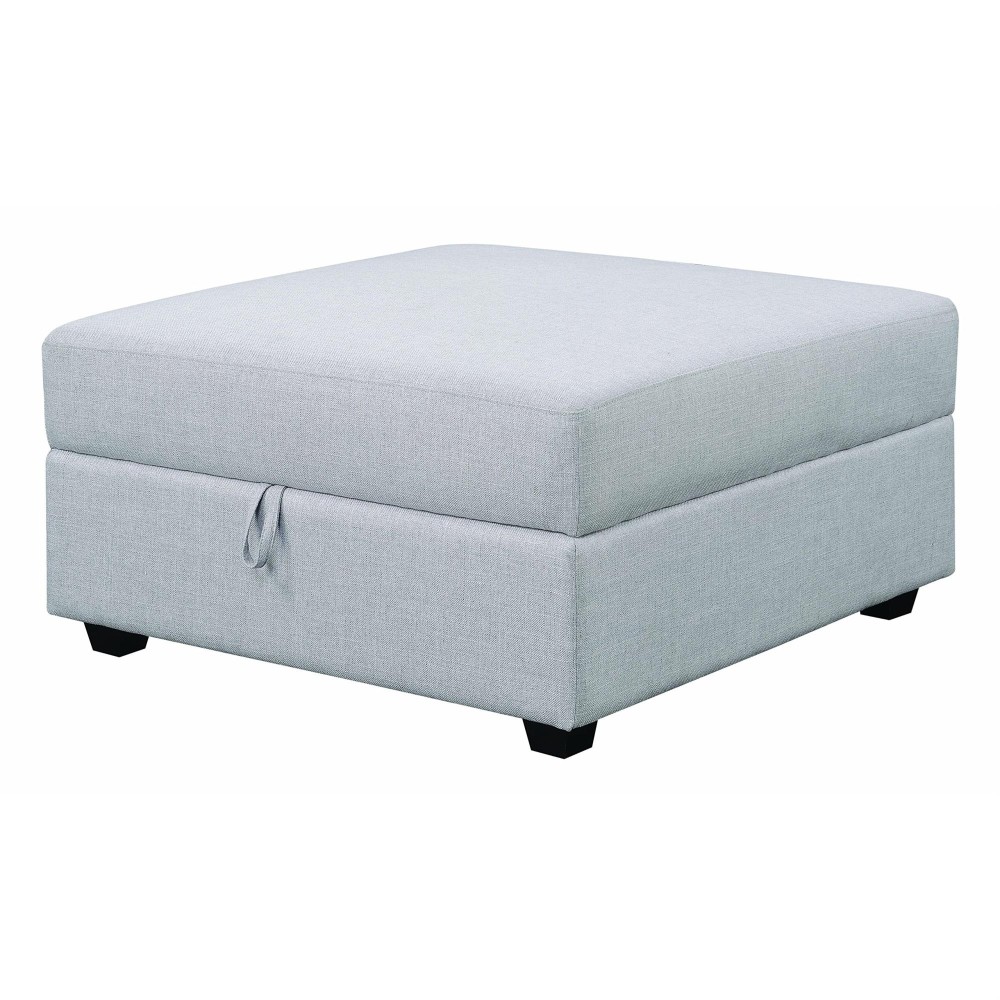 Cambria Upholstered Square Storage Ottoman Grey