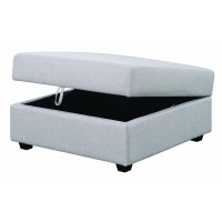 Cambria Upholstered Square Storage Ottoman Grey