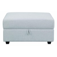 Cambria Upholstered Square Storage Ottoman Grey