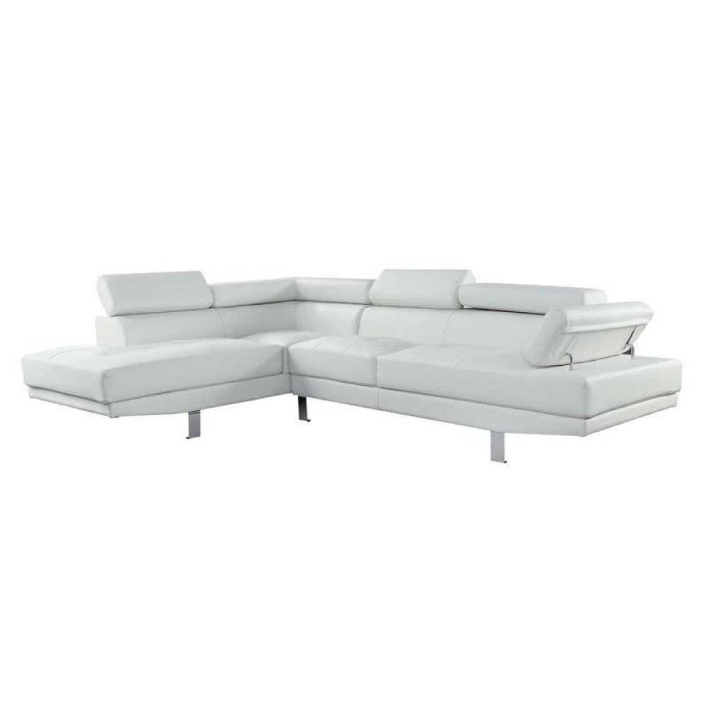 Acme Furniture Connor Sectional Sofa, Cream Pu