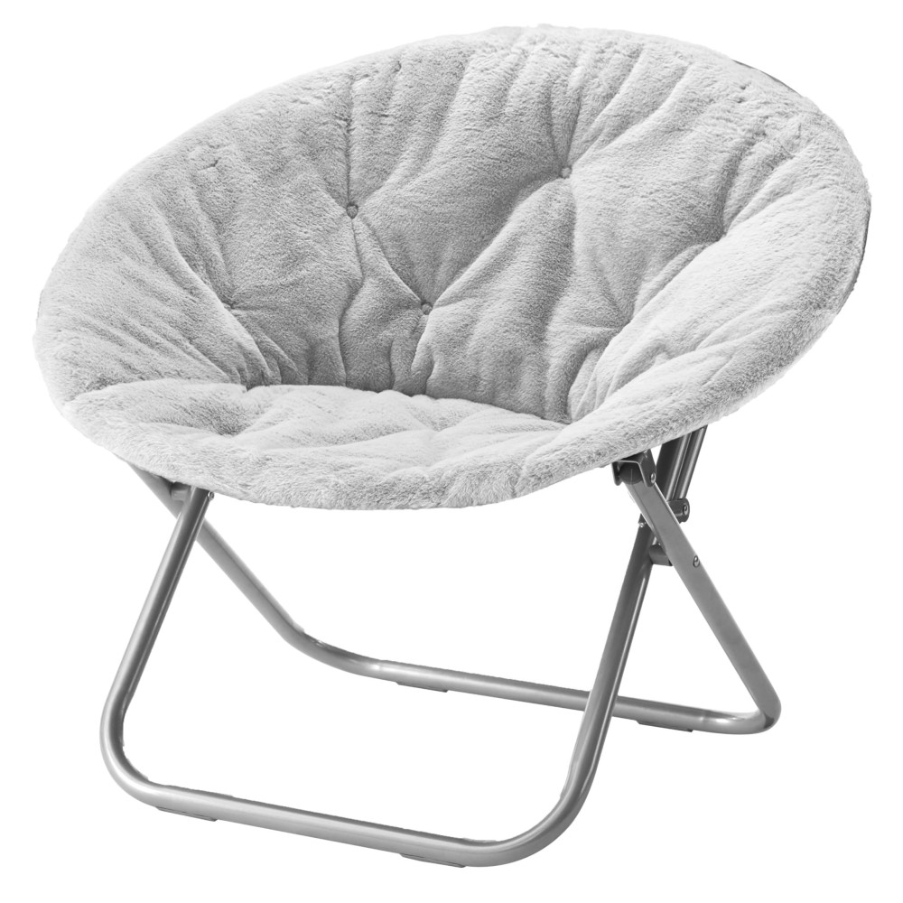 Urban Lifestyle Faux Fur Saucer Chair 29X32X22 Grey