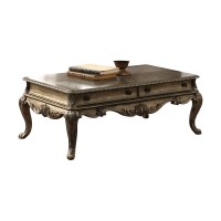 Acme Ragenardus 2-Drawer Wood Top Storage Coffee Table In Vintage Oak