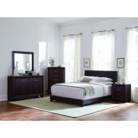 Dorian Brown Faux Leather Upholstered Full Bed