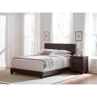 Dorian Brown Faux Leather Upholstered Full Bed