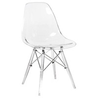 Leisuremod Dover Molded Side Chair With Acrylic Base