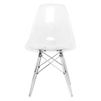 Leisuremod Dover Molded Side Chair With Acrylic Base