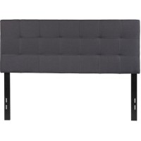 Bedford Tufted Upholstered Full Size Headboard In Dark Gray Fabric