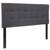 Bedford Tufted Upholstered Full Size Headboard In Dark Gray Fabric
