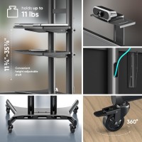 Onkron Mobile Tv Stand For 50-86 Inch Tv Up To 200 Lbs - Height Adjustable Tv Stand Portable Max Vesa 800X500 Tv Roller - Tall Tv Stand Movable/Mobile Tv Cart Rolling Tv Stand With Wheels Black