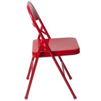 Hercules Series Double Braced Red Metal Folding Chair