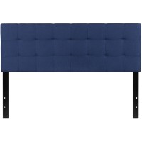 Bedford Tufted Upholstered Queen Size Headboard In Navy Fabric