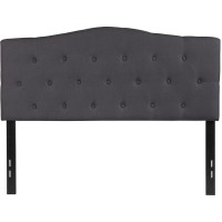 Cambridge Tufted Upholstered Full Size Headboard In Dark Gray Fabric