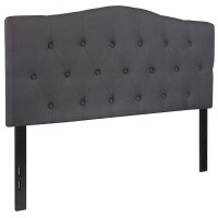 Cambridge Tufted Upholstered Full Size Headboard In Dark Gray Fabric