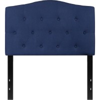 Cambridge Tufted Upholstered Twin Size Headboard In Navy Fabric
