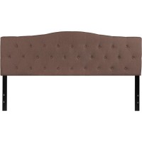 Cambridge Tufted Upholstered King Size Headboard In Camel Fabric