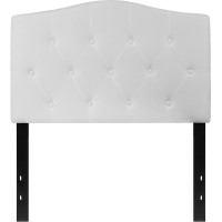 Cambridge Tufted Upholstered Twin Size Headboard In White Fabric