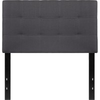 Bedford Tufted Upholstered Twin Size Headboard In Dark Gray Fabric