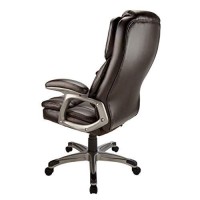 Realspacea Cressfield Bonded Leather High-Back Chair, Brownsilver