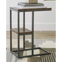 Signature Design by Ashley Forestmin Modern Accent Chairside End Table, Brown and Black