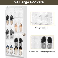 Bofoho Over The Door Shoe Organizer Space Saving Shoe Rack For Closet Door With 24 Pockets And Hook Shoe Holder Back Of Door