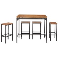 Contemporary Chestnut FivePiece Bar Set