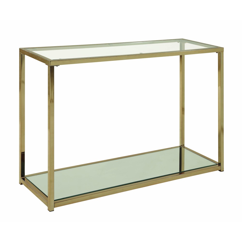 Calantha Modern Chocolate Chrome Sofa Table