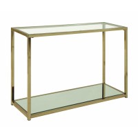 Calantha Modern Chocolate Chrome Sofa Table