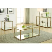 Calantha Modern Chocolate Chrome Sofa Table