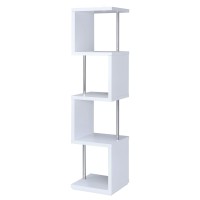 Modern White FourTier Bookcase