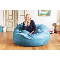 Lumaland Luxurious 4Ft Bean Bag Chair With Microsuede Cover Ultra Soft Foam Filling Washable Medium Bean Bag Sofa For Kids